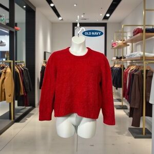 Old Navy, Fuzzy Red Sweater, XXL Plus Size, Soft Eyelash Knit